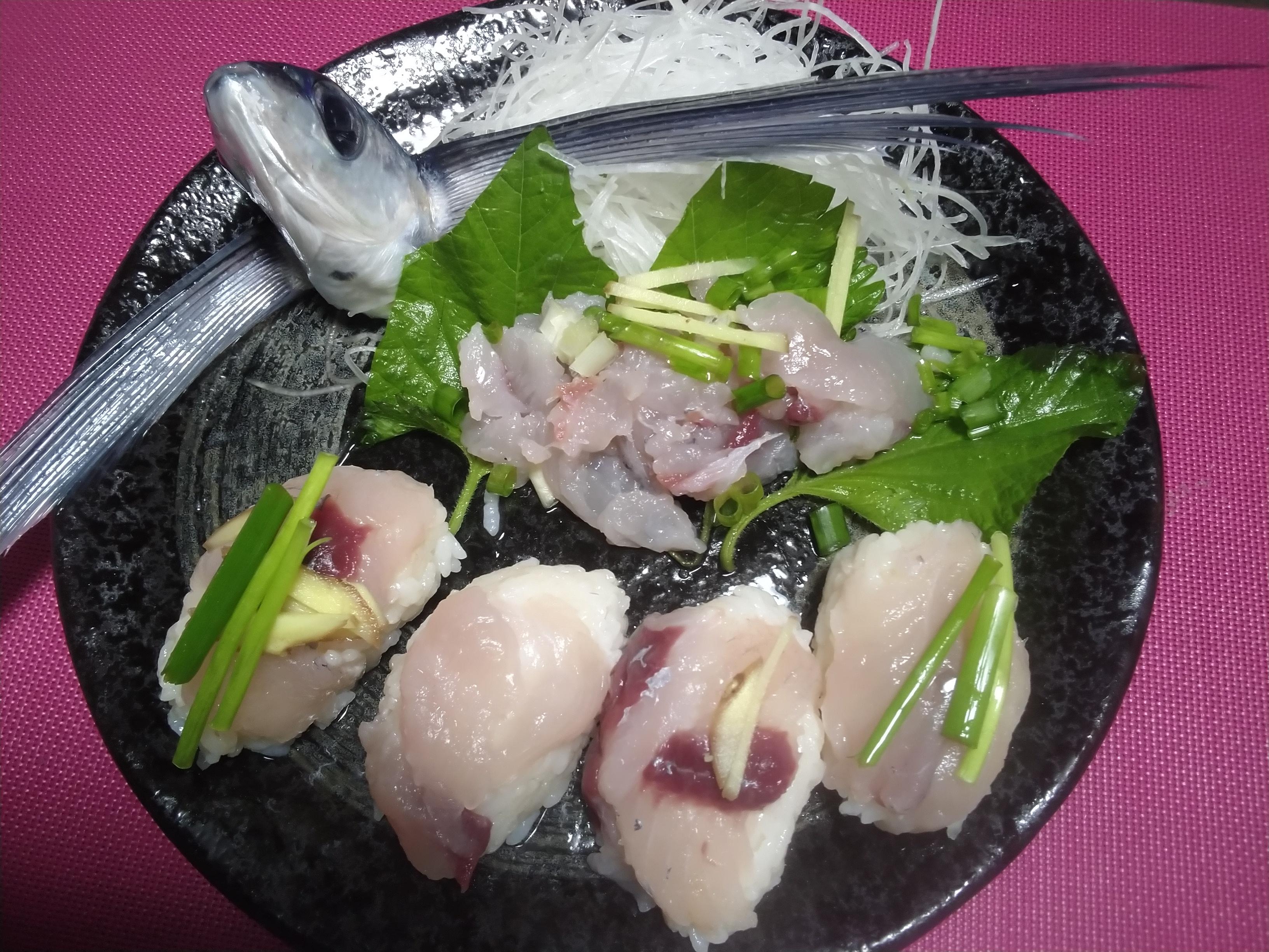 トビウオの『たたき』と『握り寿司』美味！