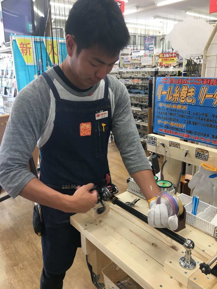 高林店に便利なリールの糸巻き台を設置しました イシグロ 浜松高林店 釣具のイシグロ 釣り情報サイト