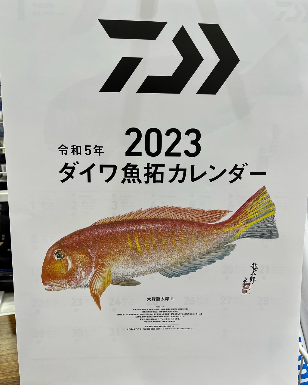 ダイワ／2023魚拓カレンダー - 2