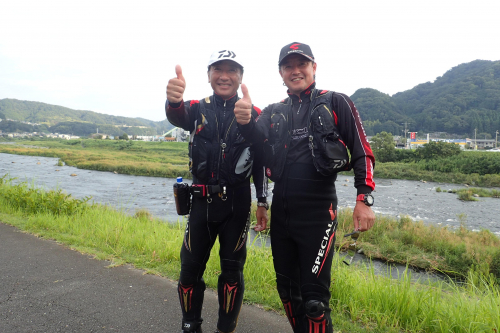 茨城在住の友人　古澤君と松下で鮎釣りをしました。