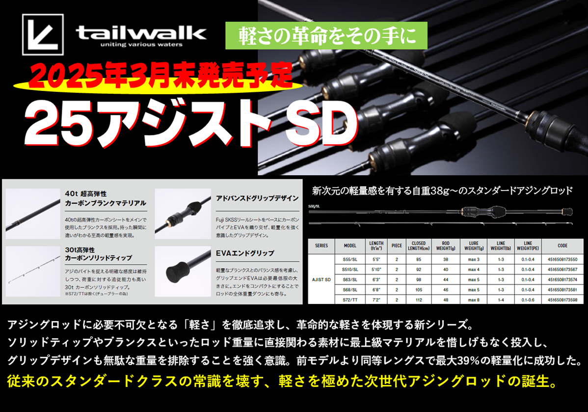 tailwalk テイルウォーク アジストTZ '24 MODEL S60/SL (2024年