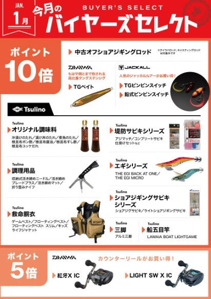 ポイントが5～10倍に！！バイヤーズセレクトのご案内♪【イシグロ西尾