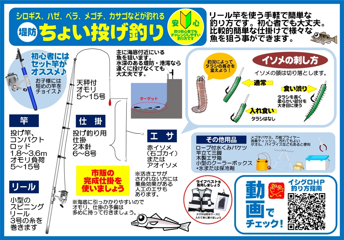 ちょい投げ釣りはコチラを参考に！シロギス狙いにオススメ！