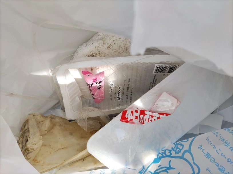 堤防に捨てられていたゴミ