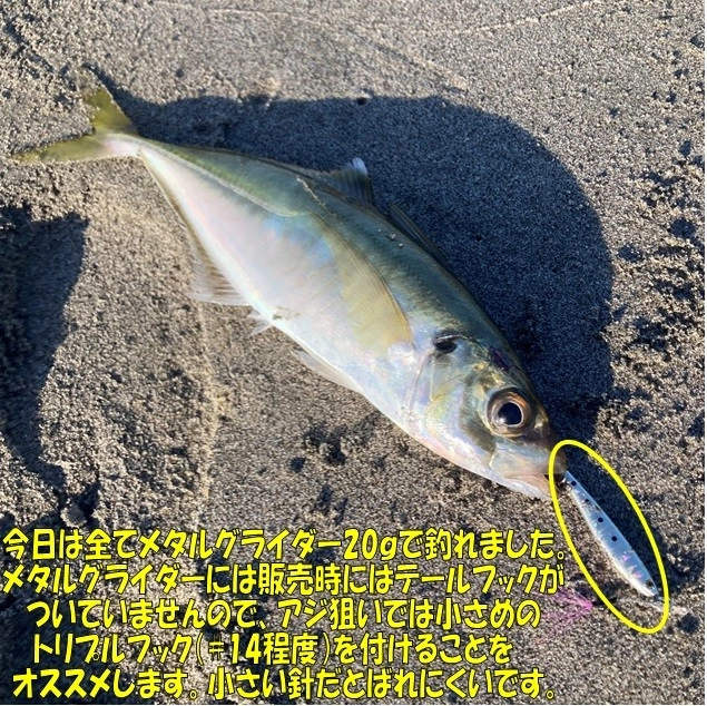Tsurinoのメタルグライダー20ｇはデカアジ狙いに最適です！