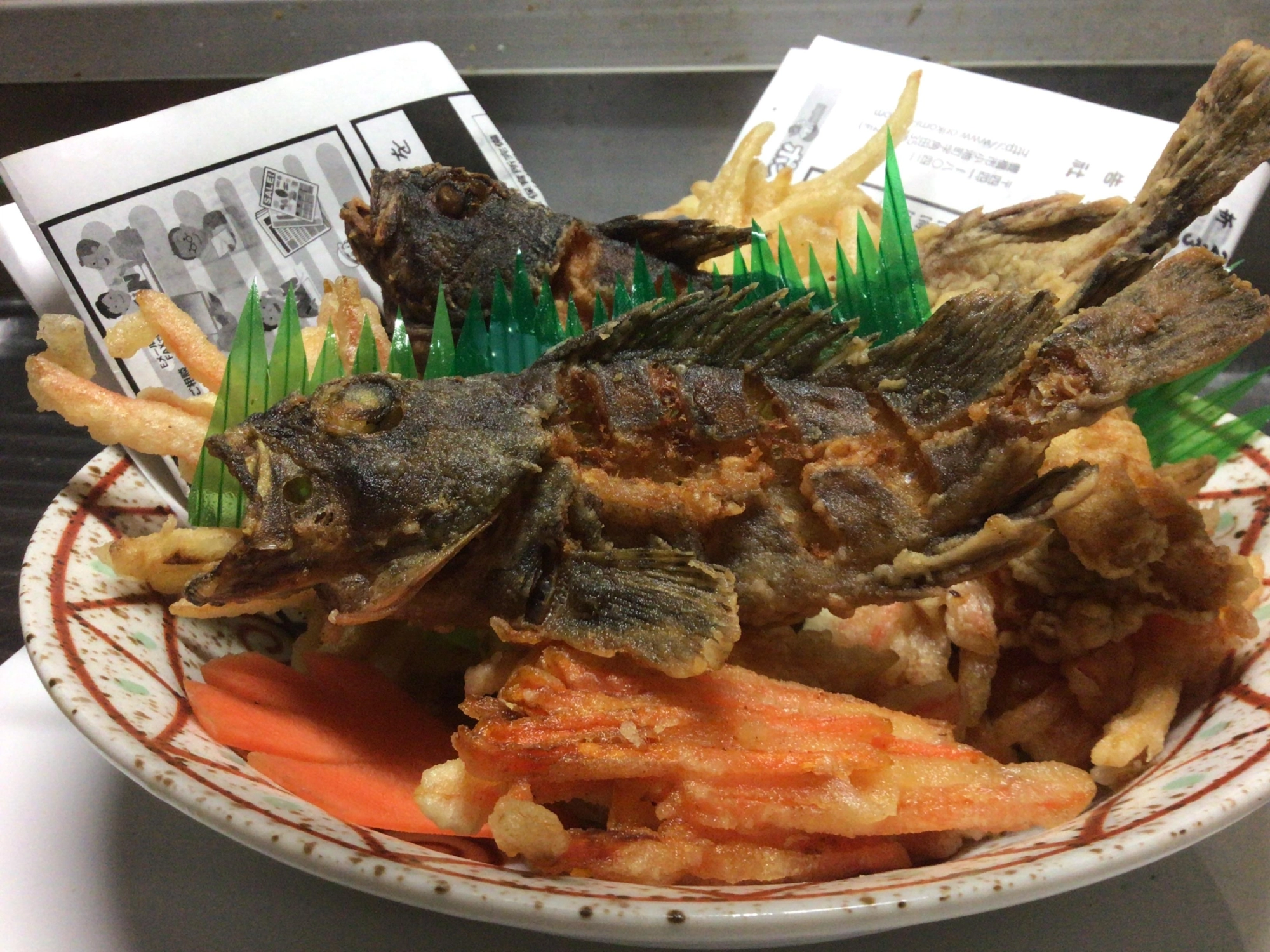 カサゴの唐揚げデス❗️頭も骨も全部食べます。恵みに感謝デス❗️