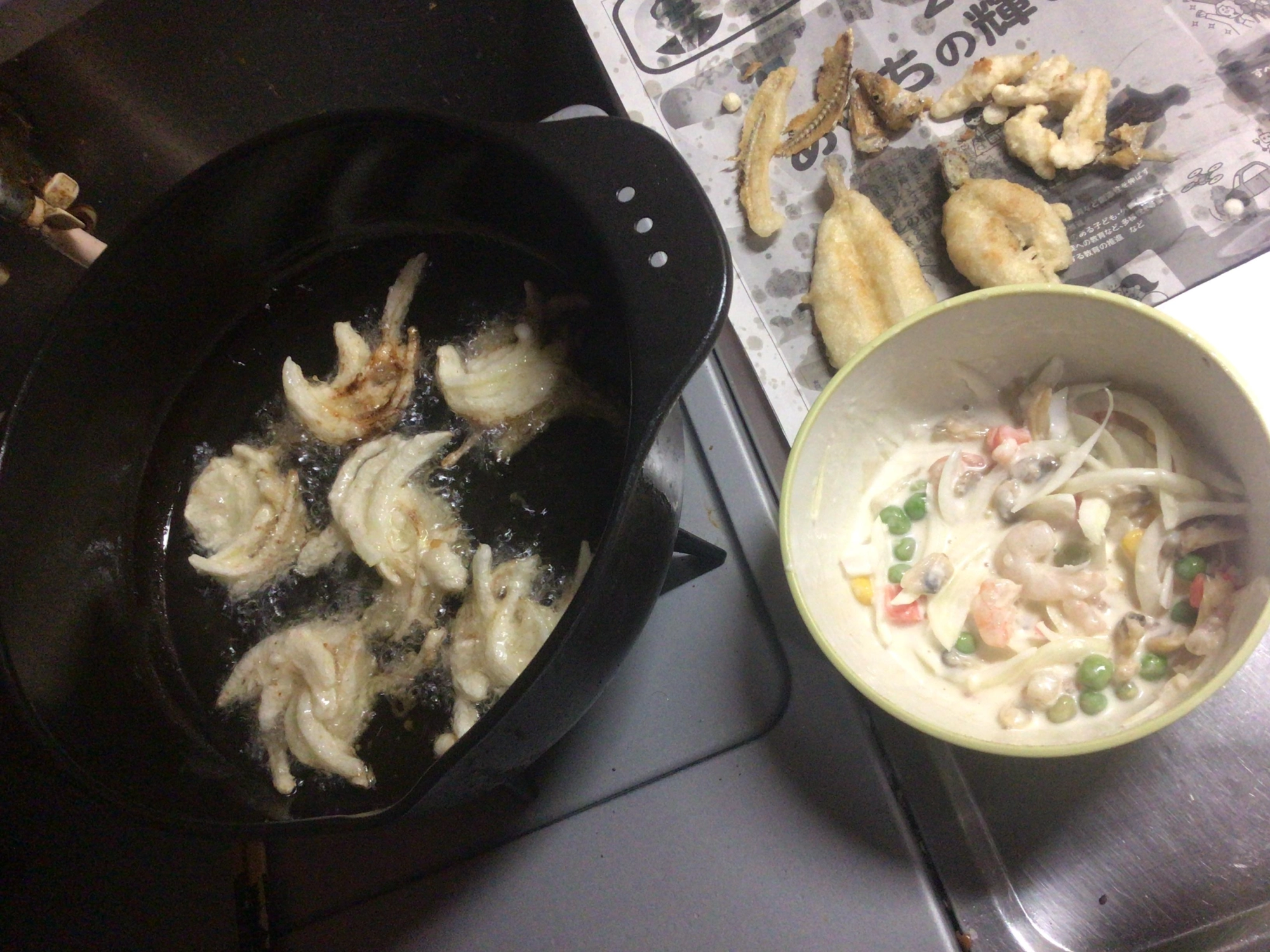 天ぷらとそばうどんの相性抜群デス❗️