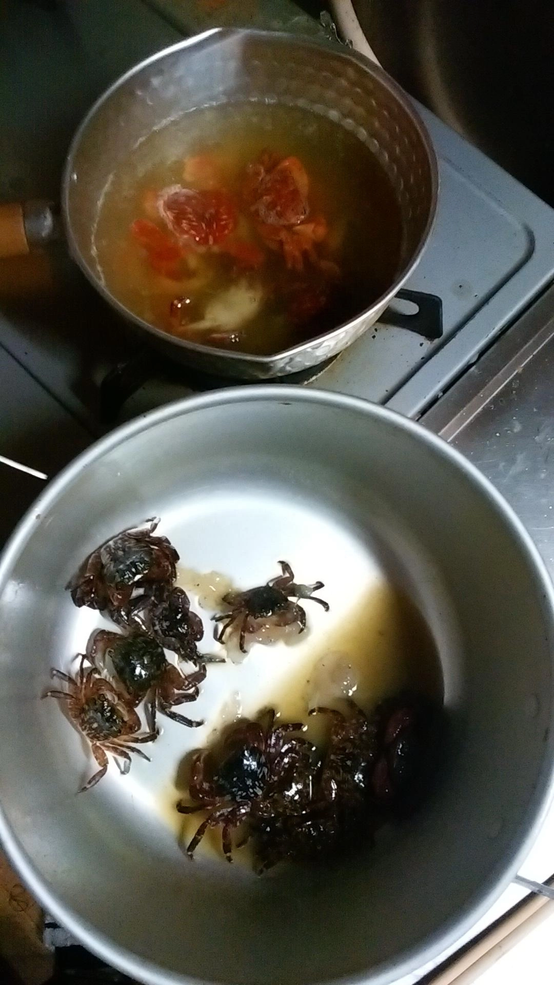 カニ下茹でデス!