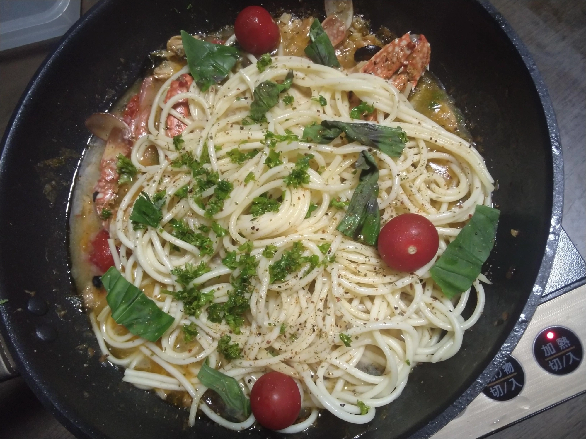 アクアパッツァのパスタ