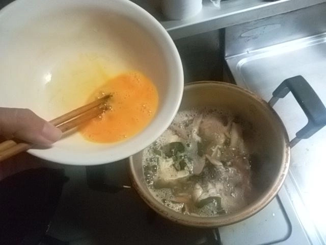 沸騰して卵
