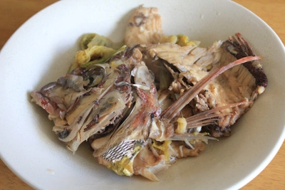 マダイのアラ煮