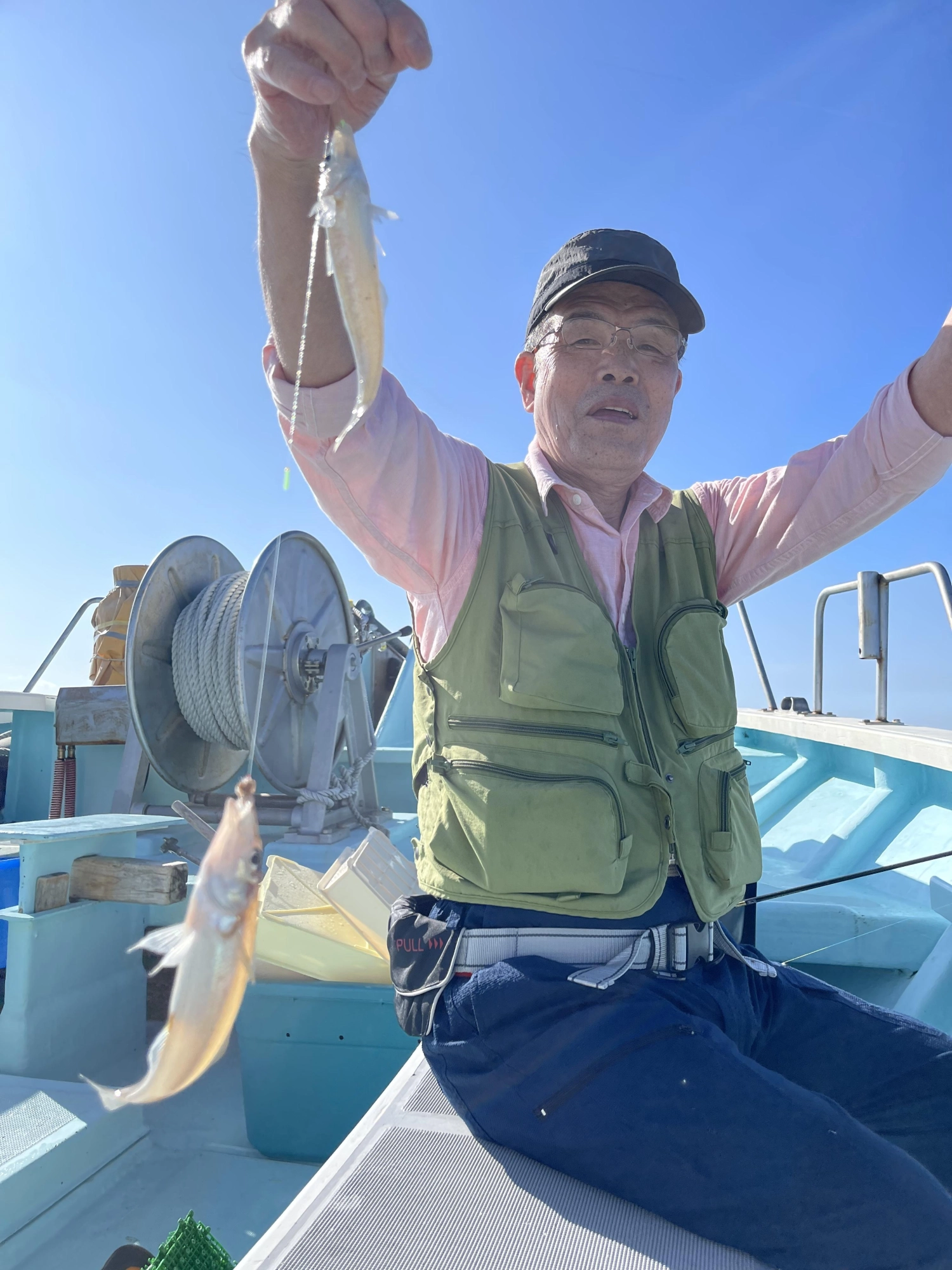 こちらのお客様は『モロポチャギス釣り』初挑戦でデカポチャギス ダブル掛けに成功ッ‼︎