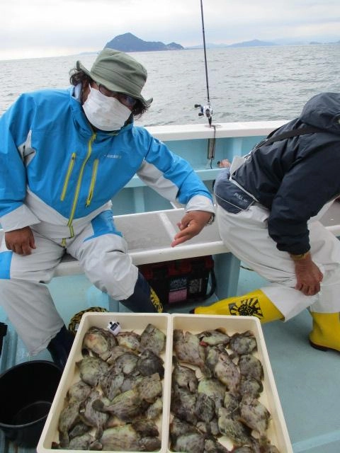 いつもの常連様は良型カワハギ含めて③⑨枚も釣り上げましたよッ( ͡° ͜ʖ ͡°)