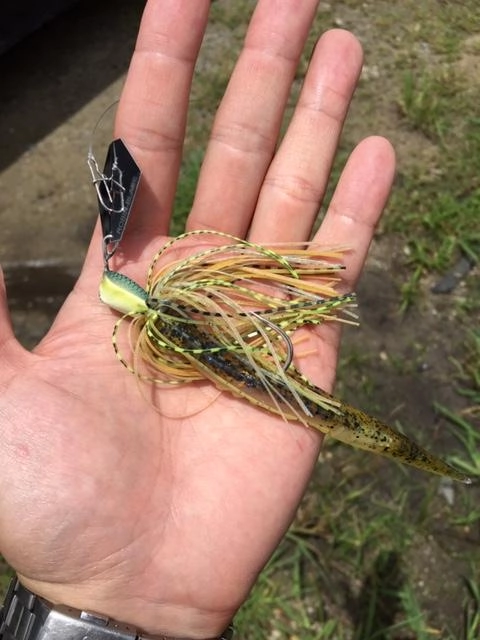 使用ルアー：Megabass　ROBIN　BLADE　3/8OZ
使用ロッド：Megabass　F5-70XTZ（パワー：MH）
使用リール：シマノ　カルカッタコンクエスト100R
使用ライン：クレハ　R18　16ポンド