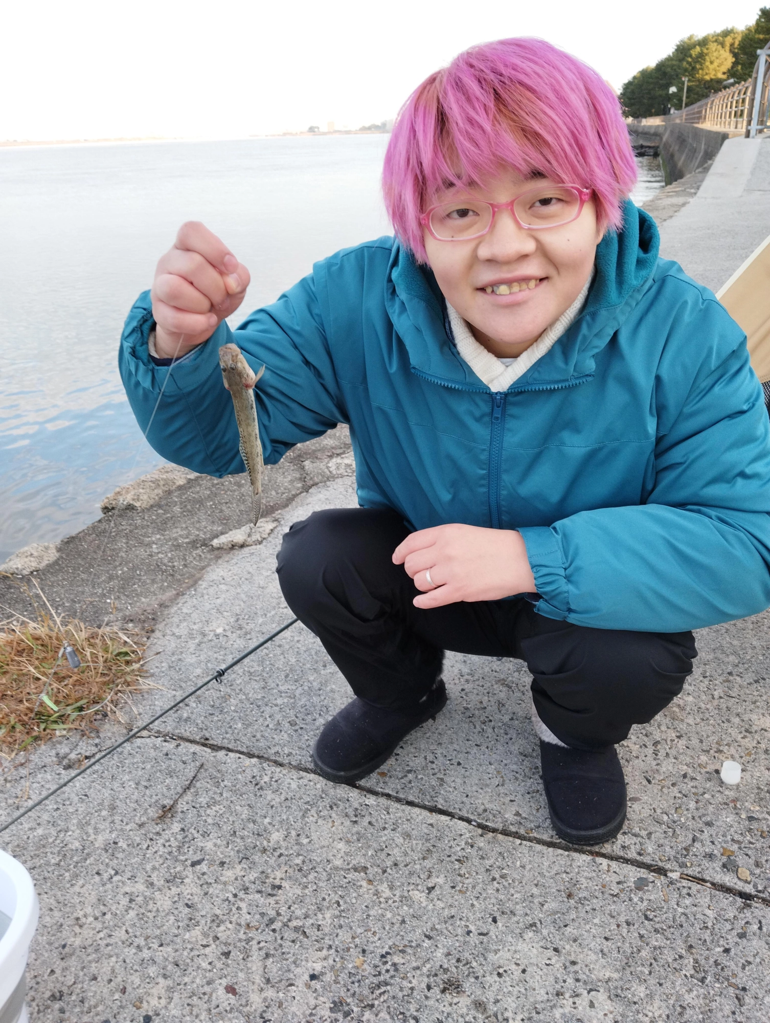 初めてハゼ釣れた〜❤