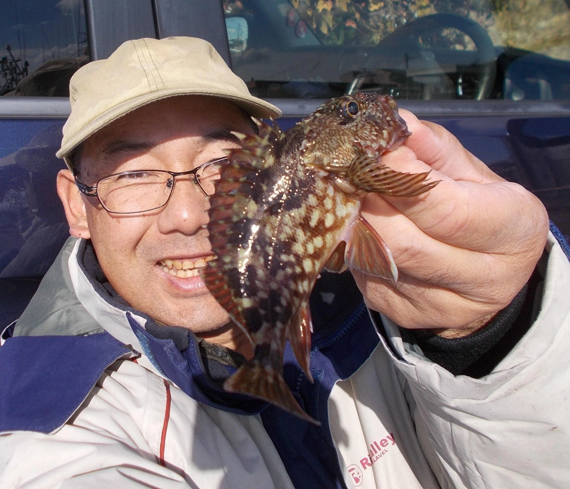キスを釣った後先週の残っていたモエビを使い足元を探ったところカサゴが釣れました。