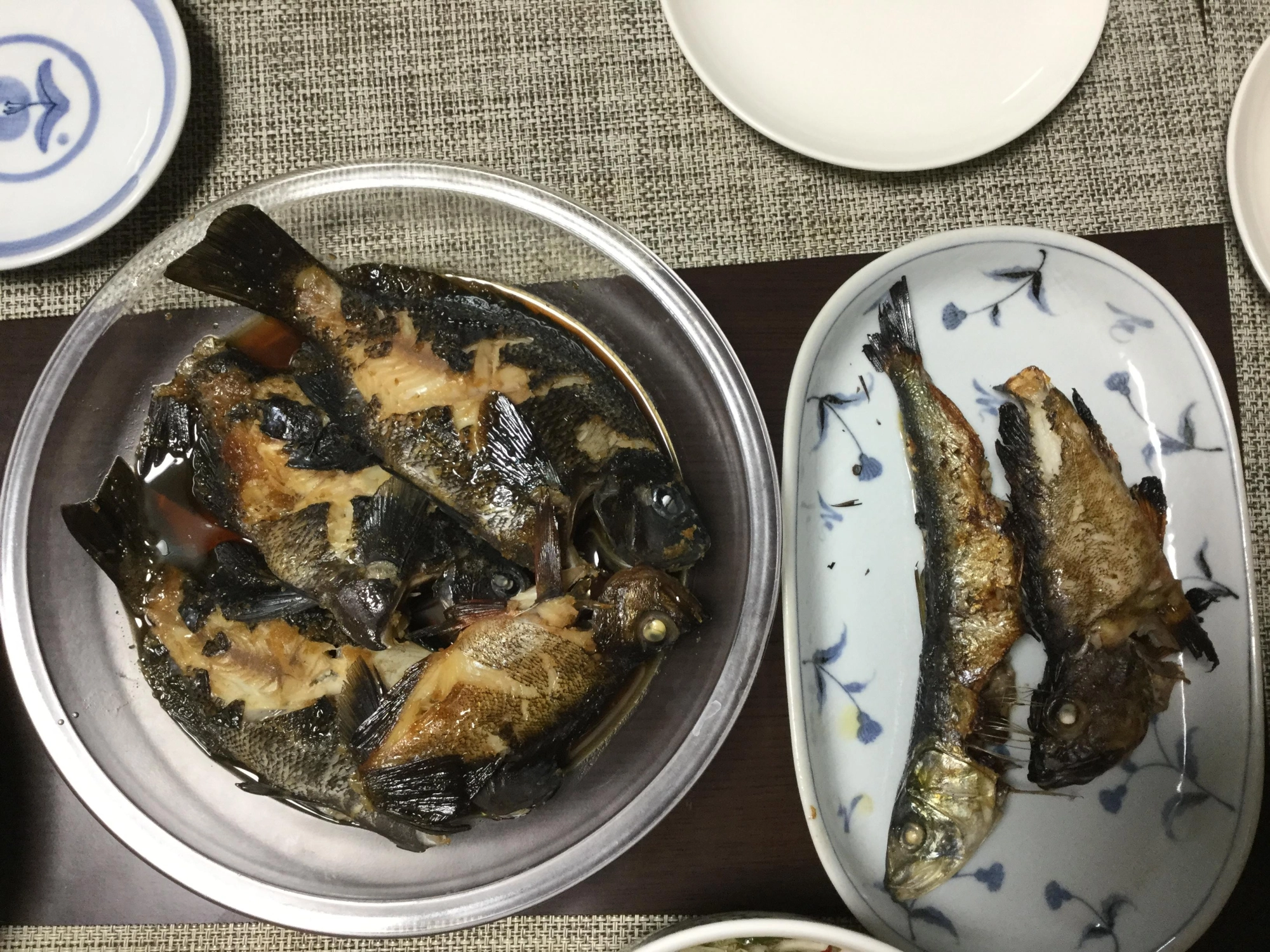 1部煮漬けと塩焼き。     
刺身も作りました。