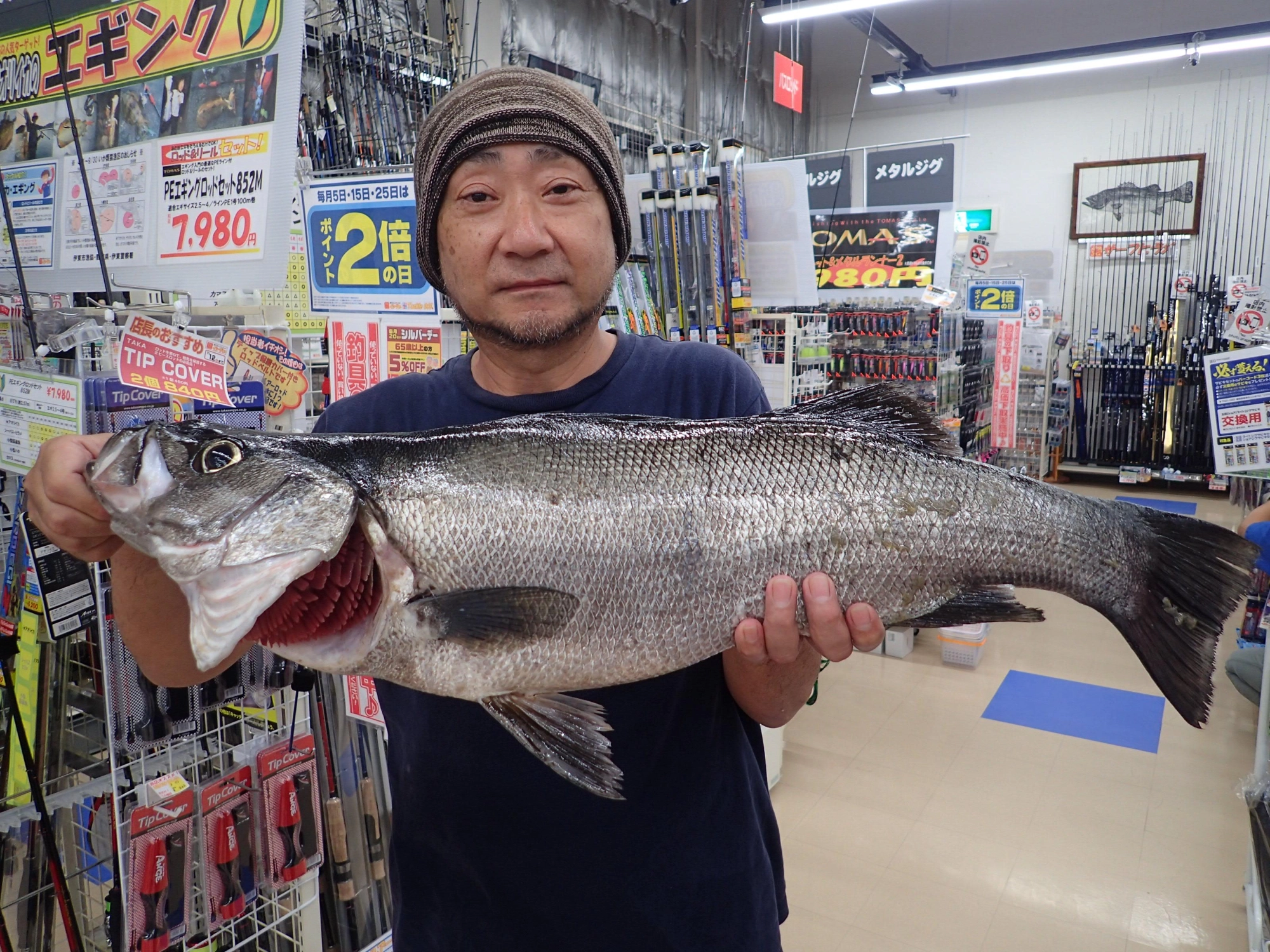 お客様　小林様　お見事！ヒラスズキ