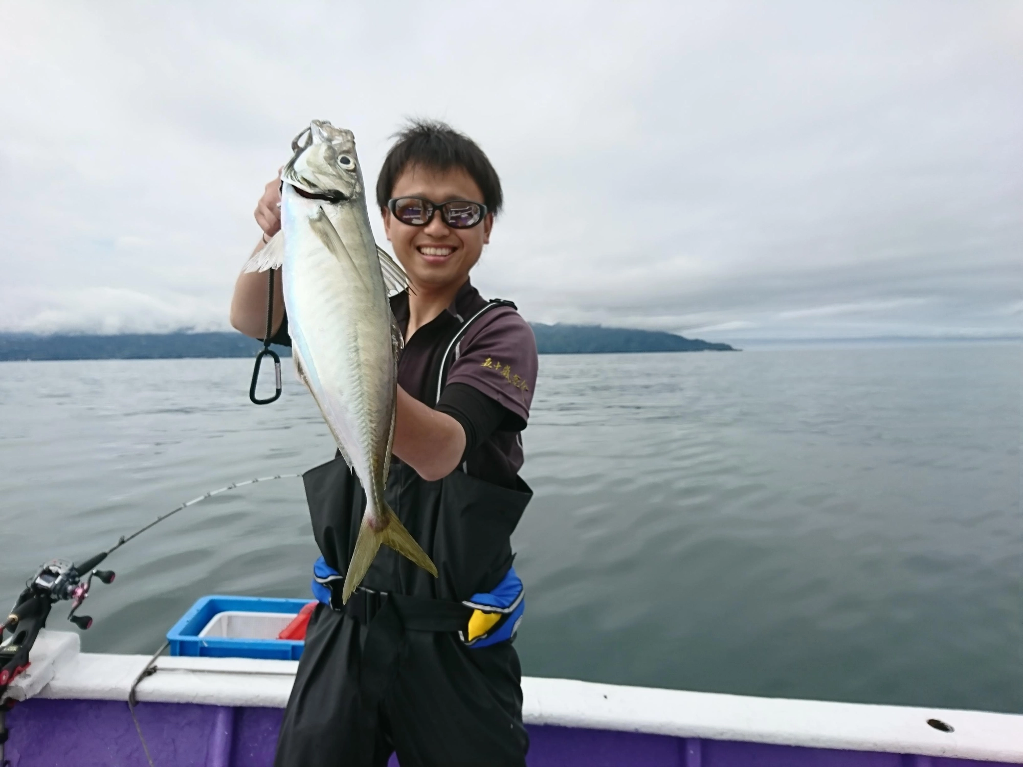 最大で44㎝の良型アジが釣れました！ハリスは4号8ｍを使用。