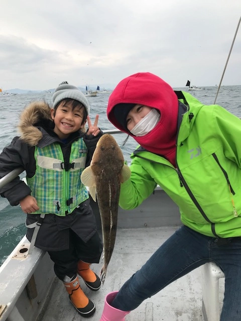 初マゴチも釣れました～マゴチって面白い顔だね♪