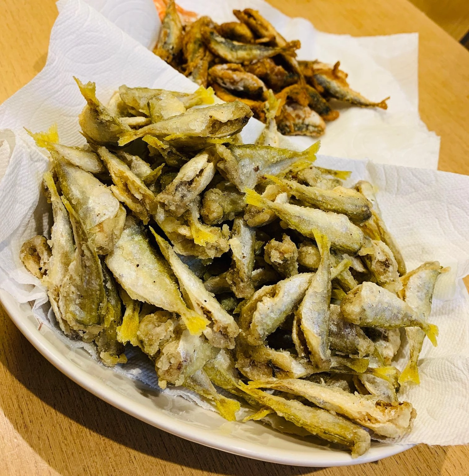 釣れたアジはから揚げ。サバは竜田揚げにしておいしく頂きました♪