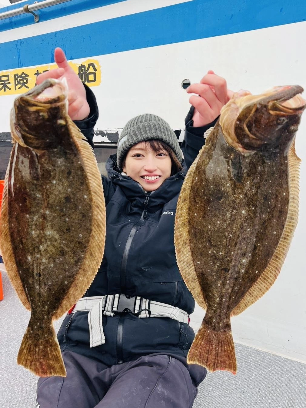 女性でもコツさえ掴めば
ヒラメ釣れますよ！
大進丸様は
しっかりサポートしてくれるので
オススメです♪