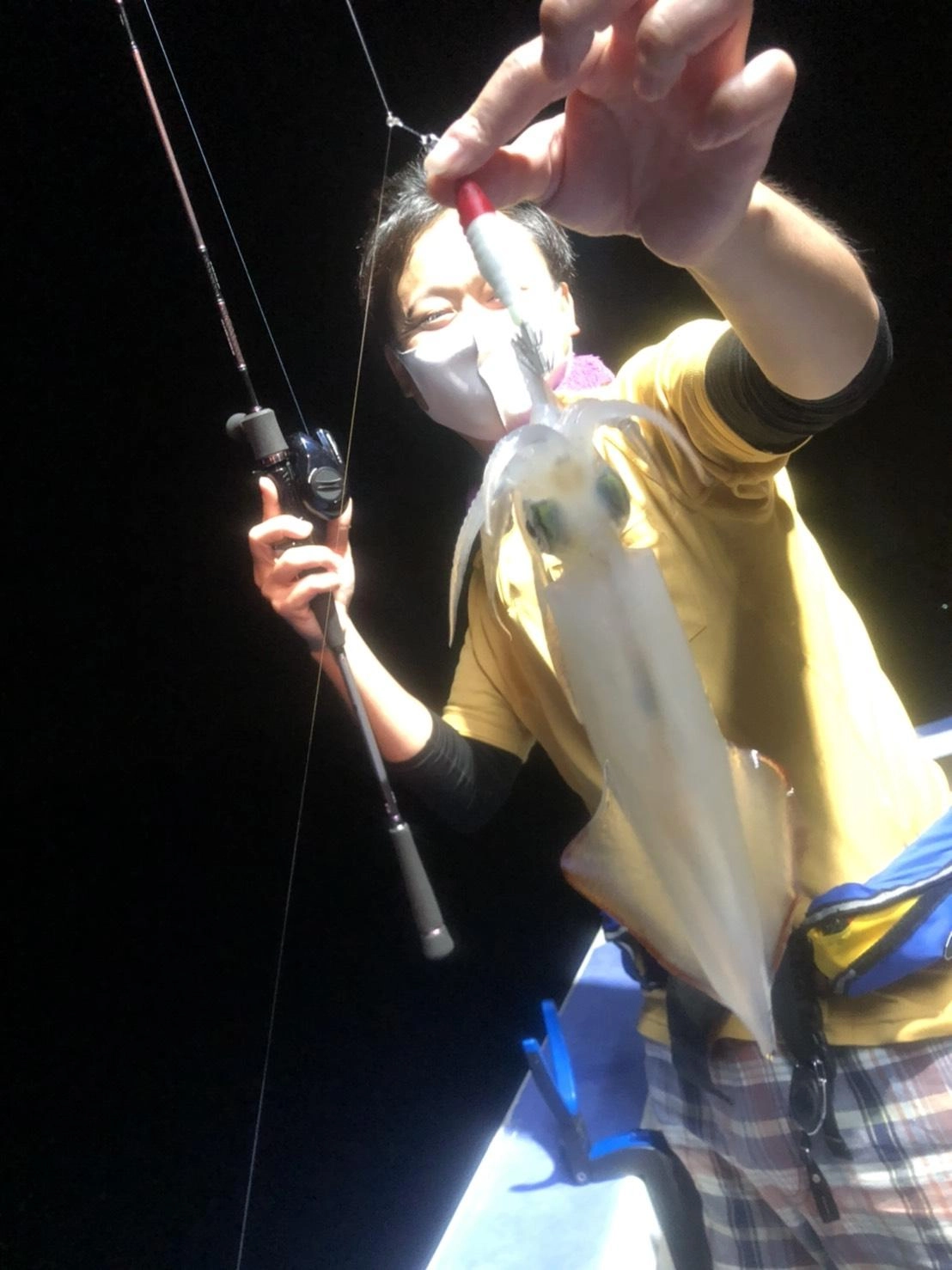 釣れるマルイカは良型ばかりですが、アタリがとても繊細です。