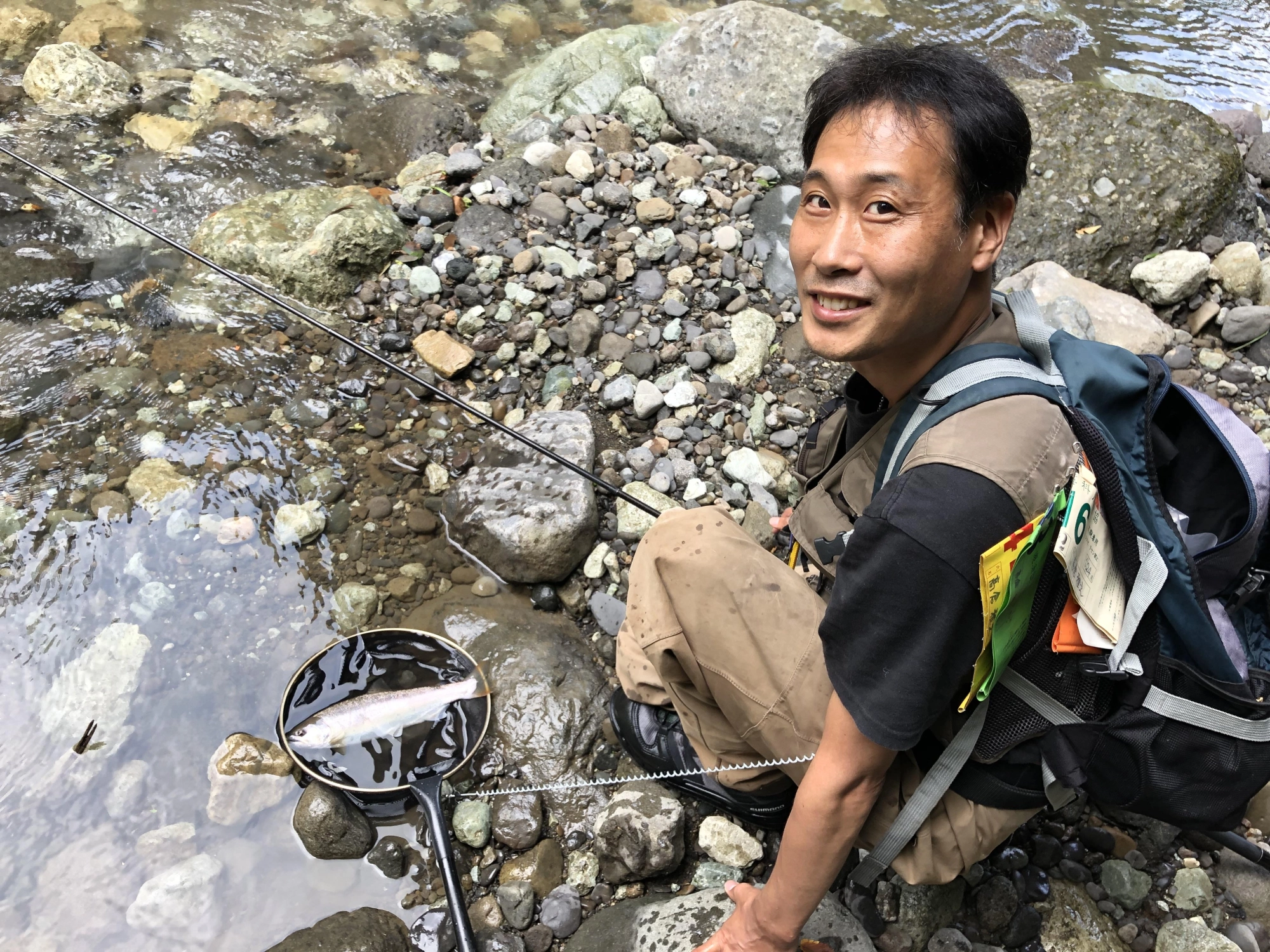 幸先良く、入川ポイントで、なんと尺上が！