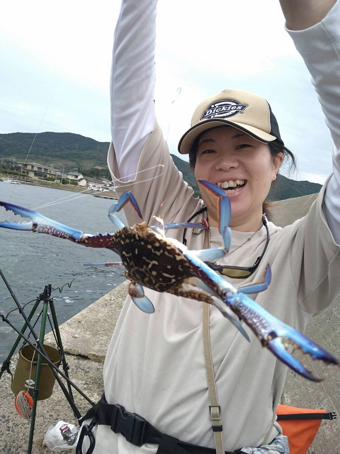 虫エサでガザミが釣れました！