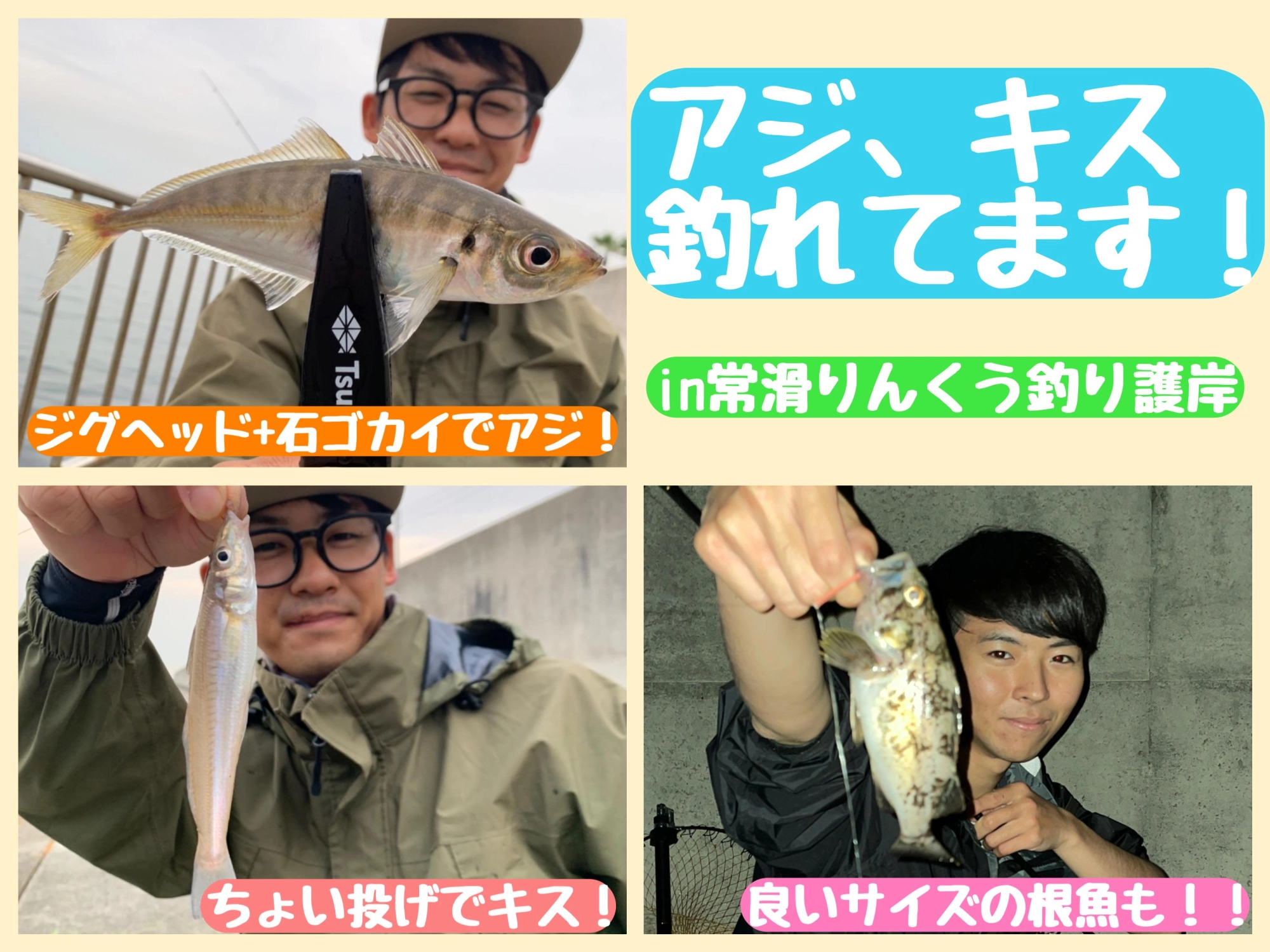 【アジ・シロギス釣れてます！】常滑りんくう釣り護岸