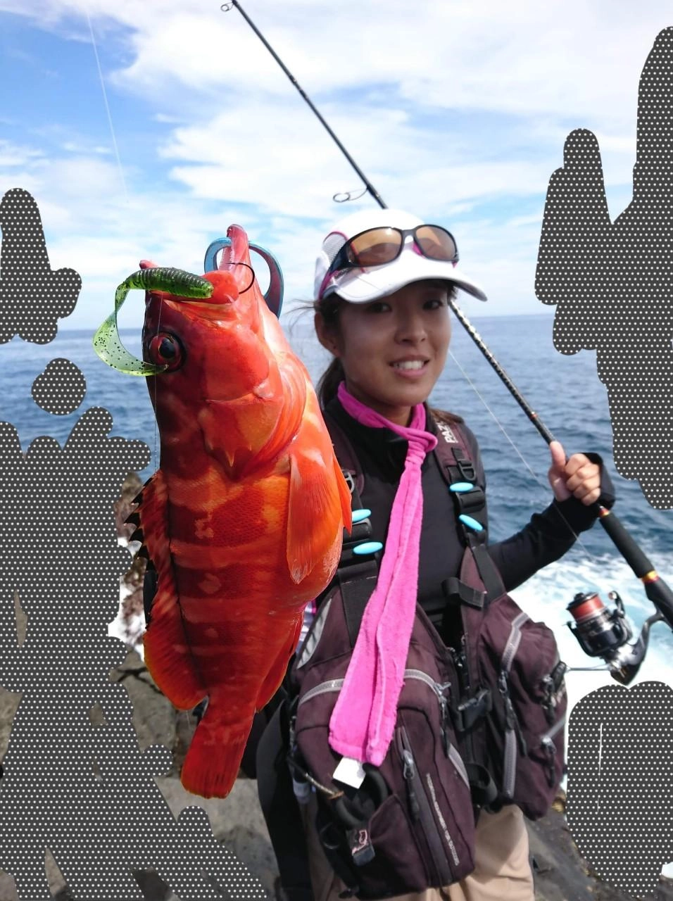お客様の釣果情報です。テキサスリグでアカハタ数釣れました！