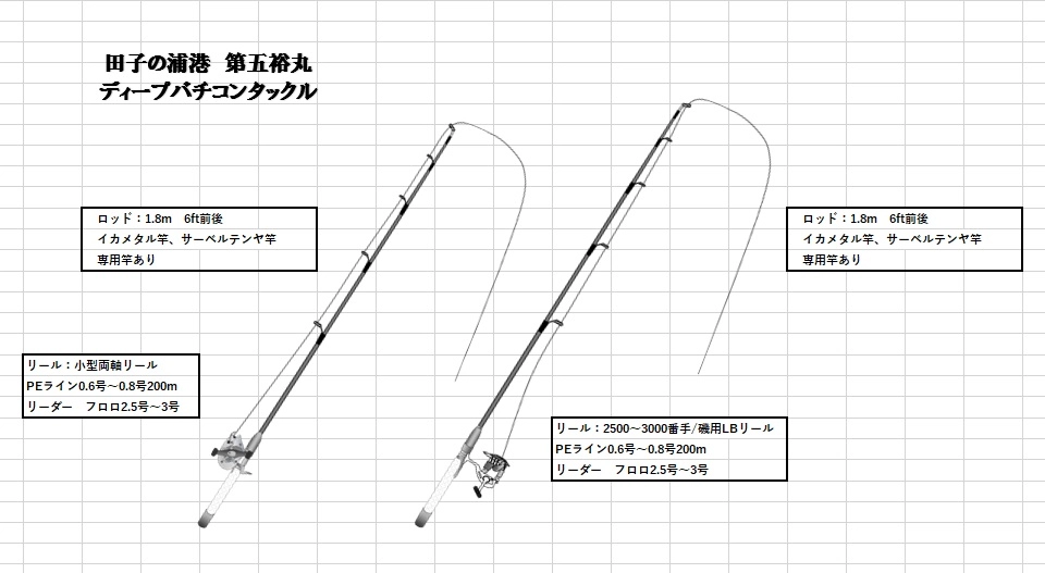 ☆ 静岡県東部エリア発 田子の浦港第五裕丸 ディープバチコン アジング