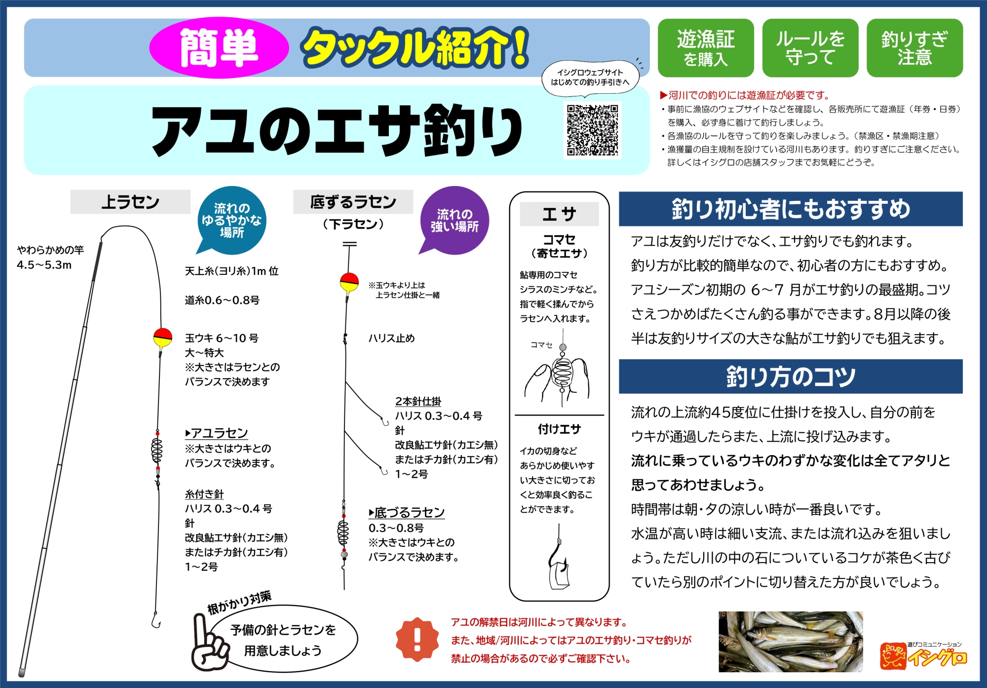 鮎のエサ釣り・毛バリ釣り | 釣具のイシグロ | 釣り情報サイト