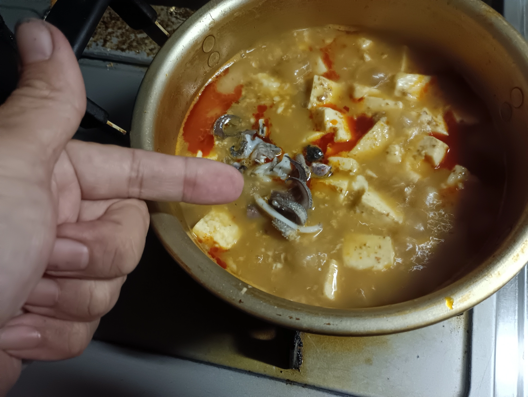 麻婆豆腐にイカ下足☆