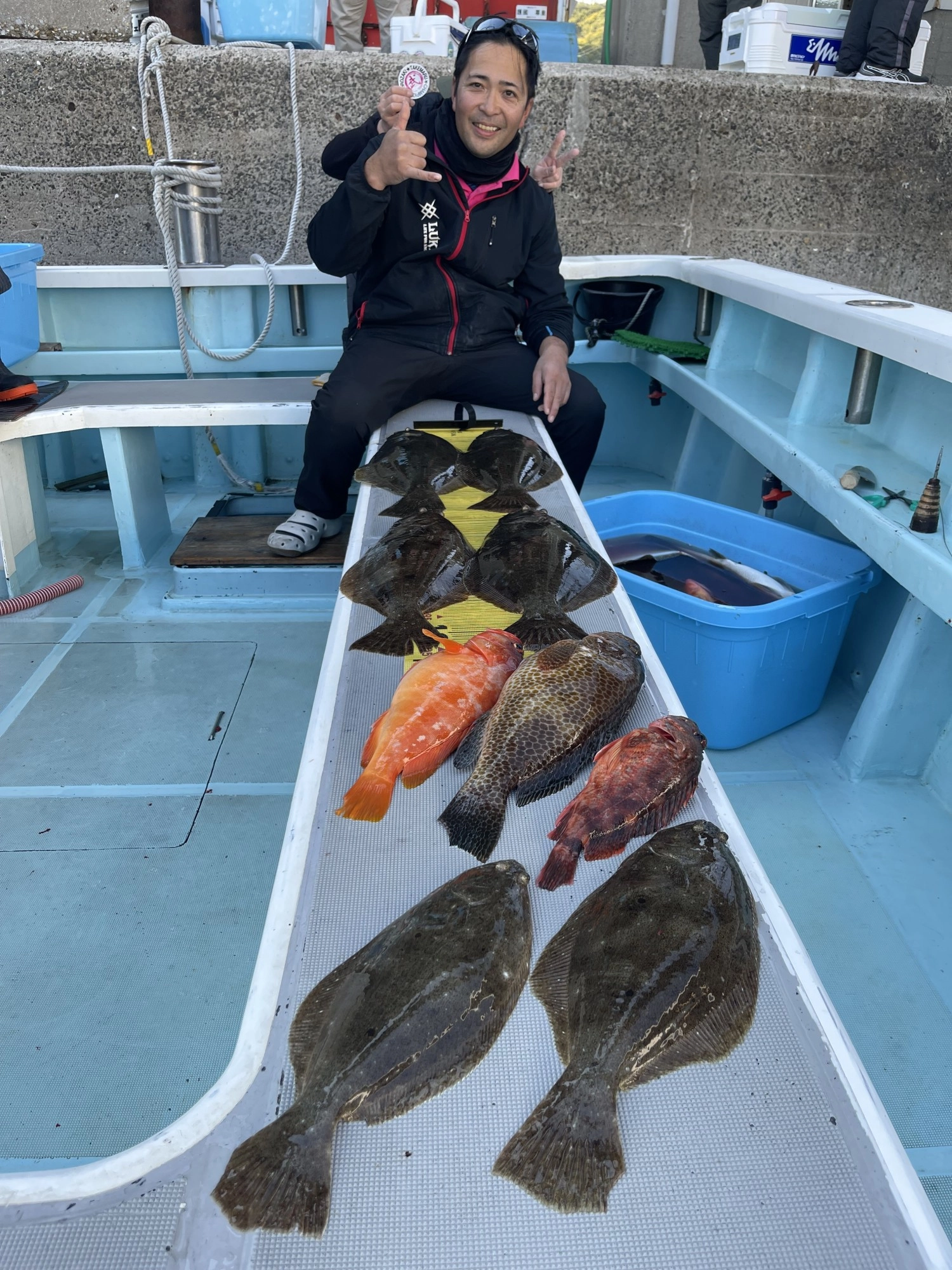 こちらのお客様は肉厚デッカビラメにオオモンハタ、アカハタ、カサゴと狩るッψ(｀∇´)ψ